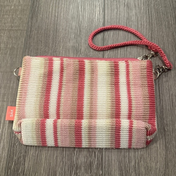 Striped Pink and Cream Pouch - Picture 3 of 7